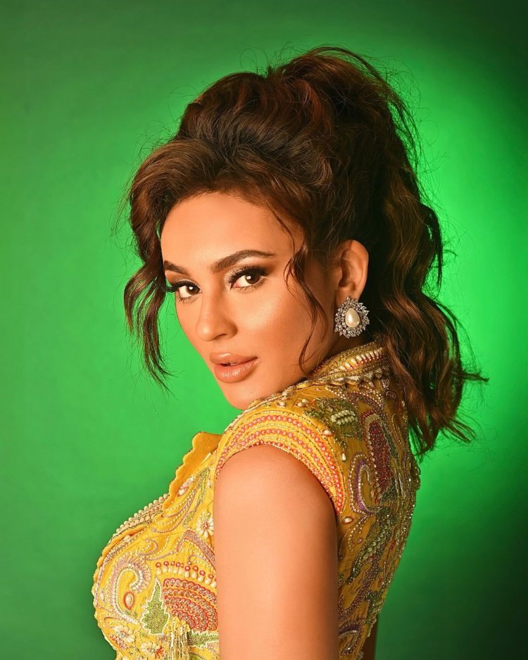 Seerat Kapoor Stuns In An Intricately Embroidered Glass Pearl Yellow Cord-Set; The Entire Look Costs A Whopping Price of 2,46,000 RS