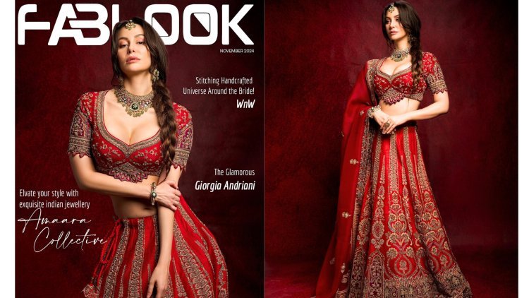 Giorgia Andriani's Royal Bridal Transformation In A Regal Red Lehenga By Harsh and Ankesh Couture Will Surely Mesmerize You